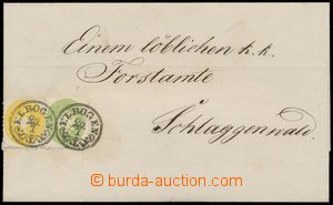 111844 - 1864 folded cover of letter with Mi.30 and 31, Eagle 2 Kreuz