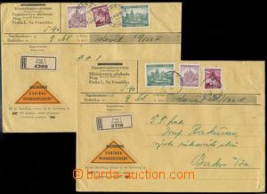 111916 - 1940 comp. 2 pcs of official Reg letters C.O.D., with Pof.24