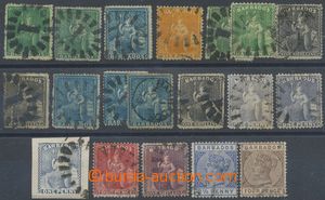 112009 - 1861-86 selection of 19 pcs of stamp. Seated Britannia, most