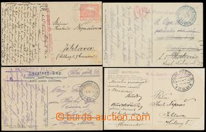112018 - 1919-20 sestava 4ks pohlednic, 3x DR Čs.PP 8 a 46, útvarov