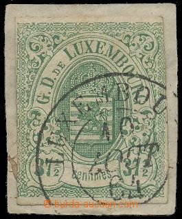 112039 - 1859 Mi.10, Coat of arms 37½ C green, on small cut-squa