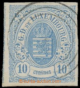 112040 - 1859 Mi.6a, Znak 10c světle modrá, zcela mimořádný stř