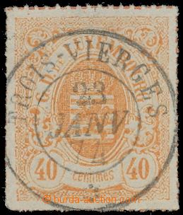 112043 - 1865 Mi.23a, Coat of arms 40c in red orange, almost complete