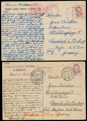 112047 - 1949-50 LIBEREC  comp. 2 pcs of correspondence cards address