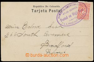 112074 - 1905 LODNÍ POŠTA  pohlednice z Barranquilla do USA vyfr. z