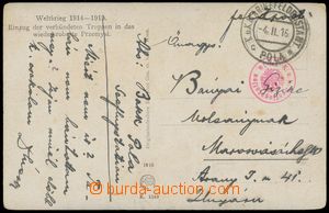 112077 - 1916 K.u.K.. SEEFLUGSTATION POLA  red round postmark on Ppc,