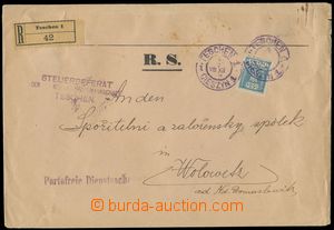 112206 - 1919 R-dopis vyfr. polskou zn. Mi.70, Orlice 25h, DR TESCHEN