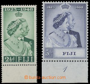 112341 - 1948 Mi.114-115, Stříbrná svatba, známky s okrajem a 1x 