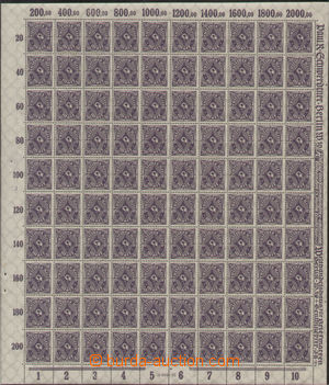 112462 - 1922 Mi.230, Poštovní trubka 20M fialová, kompletní 100-