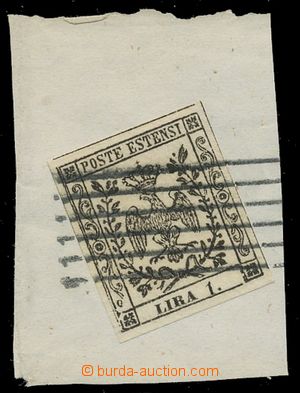 112519 - 1852 Mi.6 I., Coat of arms 1L black, very wide margins, dumb