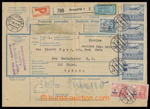 112548 - 1949 whole international dispatch note for airmail mailing t