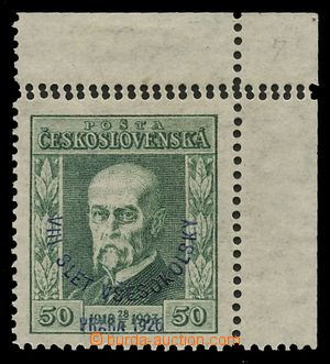 112598 - 1926 Pof.183, Slet 50h zelená, horní rohový kus s dvojito