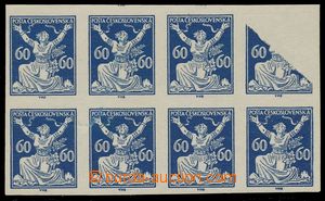 112663 -  Pof.157N, 60h blue imperforated, block of 8, significant in