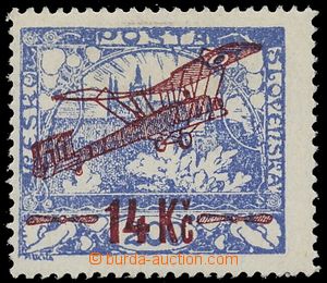 112732 - 1920 Pof.L1B, I. provisional air mail stmp. 14Kč/200h blue,
