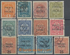 112891 - 1919 Mi.31, 33, 34, 38-41, 43, 44 2x, 48 2x, Cracow overprin