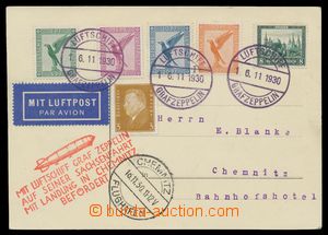 112901 - 1930 lístek do Chemnitz přepravený LZ 127, vyfr. zn. Mi.3