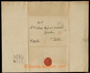 113040 - 1822 NOBILIARY CORRESPONDENCE  folded letter, oval pmk PRAG,
