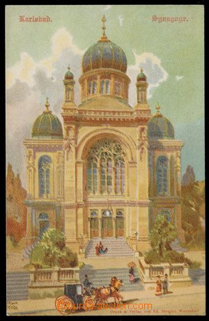 113068 - 1910 KARLOVY VARY (Karlsbad) - synagoga, malovaná, autor: E