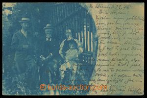 113112 - 1899 předběžná pohlednice, společné foto, modrý tón,