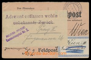 113135 - 1914 MILITÄR-PFLEGE  answer part dvojitého card FP address