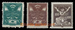 113608 -  Pof.145, 147, 158, comp. 3 pcs of stamps, production flaw -
