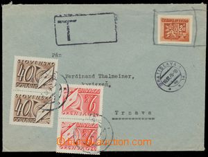 113617 - 1946 letter with 2,40Kčs Bratislava's issue sent after vali