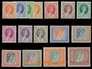113698 - 1954 Mi.1-16, Alžběta II., kat. 120€