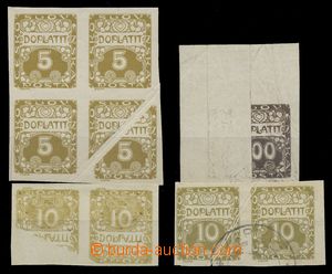 113788 - 1919 Pof.DL1, 2, 9, Ornament, 4-blok, 2x 2-páska a krajový
