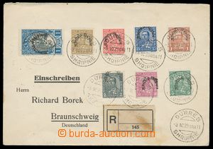 113801 - 1929 filatelisticky motivovaný R-dopis do Německa vyfr. zn