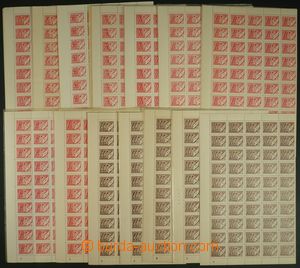 113827 - 1942 Alb.D13-27, Postage due stmp, selection of complete 100