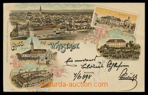 113851 - 1898 BÍLOVEC (Wagstadt) - litografická koláž, mj. továr