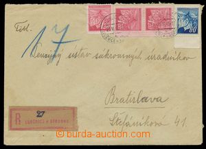 113877 - 1945 Reg letter to Bratislava with issue Linden Leaves, prov