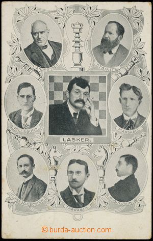 113913 - 1912 ŠACHY, čb pohlednice s předními šachovými mistry 