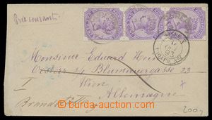 113972 - 1893 dopis do Vídně vyfr. zn. Mi.80 3x, DR CUREPIPE/ 12.OC
