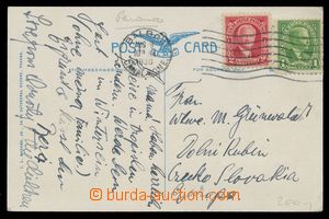 113973 - 1930 postcard to Czechoslovakia with Mi.70, 71, MC BALBOA/ A