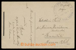 114000 - 1919 Šnejdárkovo tažení, pohlednice zaslaná PP, kulaté