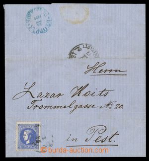 114043 - 1877 skládaný dopis do Pešti vyfr. zn. Mi.14, nečitelné