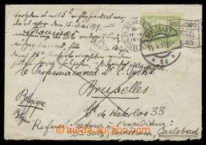 114045 - 1919 nedostatečně vyplacený dopis zaslaný do Belgie, vyf