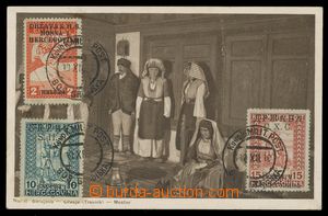 114057 - 1918 postcard with mounted stamps Mi.17I, 19I, 20II, better 