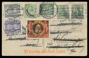 114075 - 1908-11 KURIOZITA  několikanásobně dosílaná pohlednice 