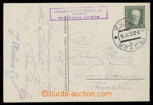 114077 - 1934 pohlednice s dvojjazyčným DR KVASY/ 16.III.34 bez ČS
