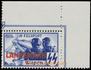 114085 - 1943 BELGIUM / FLEMISH LEGION  Mi.XX A, corner piece with ov