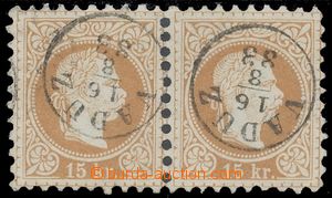 114087 - 1883 FORERUNNER  horizontal pair 15 Kreuzer issue 1867, fine
