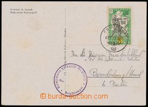 114096 - 1942 BELGIE pohlednice prošlá FP do Berlína vyfr. zn. FL