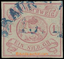 114122 - 1852 Mi.1, Coat of arms, very fine piece, blue postmark, c.v