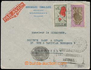 114221 - 1939 airmail letter to France with Mi.187 and 219, CDS MORON