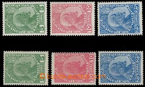 114229 - 1912 Mi.1-3x+y, Prince Johann II., comp. 6 pcs of stamps, va