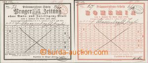 114245 - 1863 RAKOUSKO  předplatné karty novinových titulů Prager