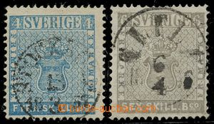 114267 - 1855 Mi.2 + 3a, Mi.3a  with small repair, decorative pieces 