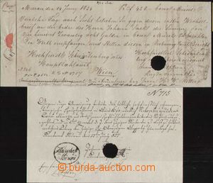 114334 - 1834 AUSTRIA  2 pcs of by hand written due bills from Mírov